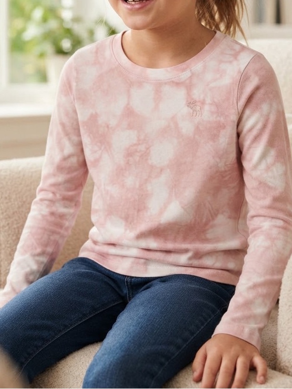 abercrombie kids Pink Tie-Dye Long Sleeve Tee Top